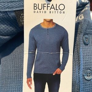 L:  Buffalo long sleeve shirt.